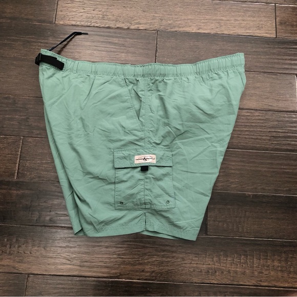 Hook And Tackle Swim Trunks Shorts Mens 4XL Green Adjustable Buckle Mesh Lined - Picture 3 of 15